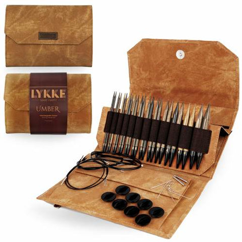 LYKKE Crafts Blush Wooden Needles Umber Gift Set 5" and 3.5" Circular