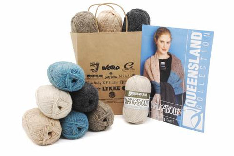 Renee Scarf Knit Kit in Walkabout Organic Shetland Wool